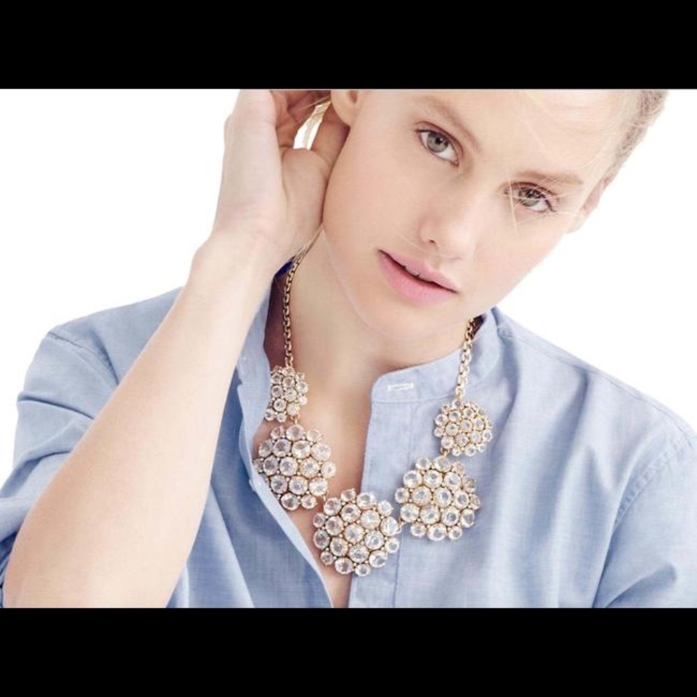 J. Crew Rhinestone Cluster Necklace
